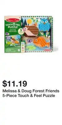 Kohl's Melissa & Doug Forest Friends 5-Piece Touch & Feel Puzzle offer