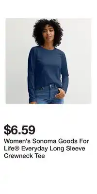 Kohl's Women's Sonoma Goods For Life Everyday Long Sleeve Crewneck Tee offer