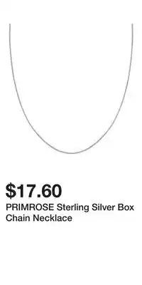 Kohl's PRIMROSE Sterling Silver Box Chain Necklace offer