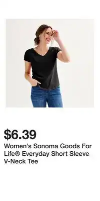 Kohl's Women's Sonoma Goods For Life Everyday Short Sleeve V-Neck Tee offer