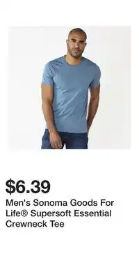 Kohl's Men's Sonoma Goods For Life Supersoft Essential Crewneck Tee offer
