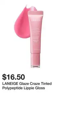 Kohl's LANEIGE Glaze Craze Tinted Polypeptide Lippie Gloss offer