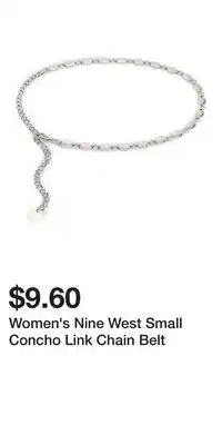 Kohl's Women's Nine West Small Concho Link Chain Belt offer