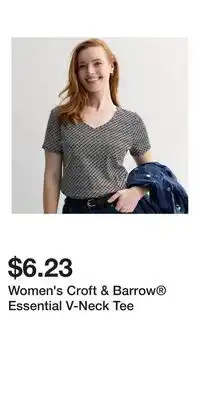 Kohl's Women's Croft & Barrow Essential V-Neck Tee offer