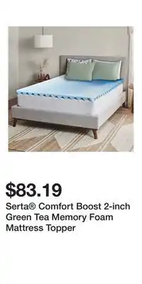 Kohl's Serta Comfort Boost 2-inch Green Tea Memory Foam Mattress Topper offer