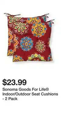 Kohl's Sonoma Goods For Life Indoor/Outdoor Seat Cushions offer