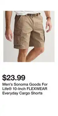 Kohl's Men's Sonoma Goods For Life 10-Inch FLEXWEAR Everyday Cargo Shorts offer