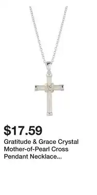 Kohl's Gratitude & Grace Crystal Mother-of-Pearl Cross Pendant Necklace with Crystals offer