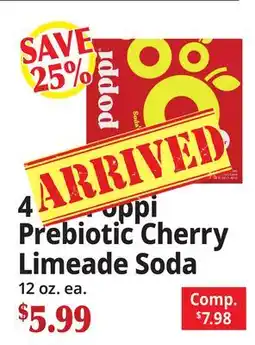 Ocean State Job Lot 4 Pk. Poppi Prebiotic Cherry Limeade Soda offer
