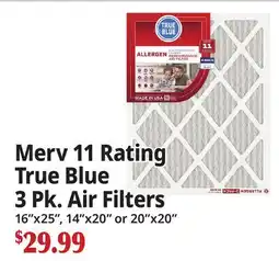Ocean State Job Lot Merv 11 Rating True Blue 3 Pk. Air Filters offer