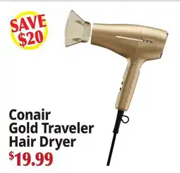 Ocean State Job Lot Conair Gold Traveler Hair Dryer offer