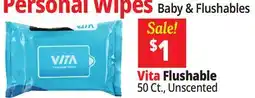 Ocean State Job Lot Vita Flushable Personal Wipes offer