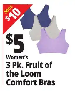 Ocean State Job Lot 3 Pk. Fruit of the Loom Comfort Bras offer