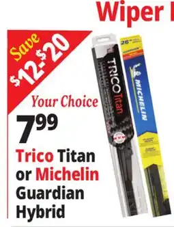 Ocean State Job Lot Trico Titan or Michelin Guardian Hybrid offer
