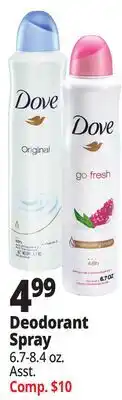 Ocean State Job Lot Dove Deodorant Spray offer