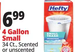 Ocean State Job Lot Hefty Small Trash Scent Free 4 Gallon Drawstring Trash Bags 34 Count offer