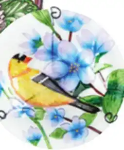 Ocean State Job Lot Glass Flower Bird Bath Red 12 offer