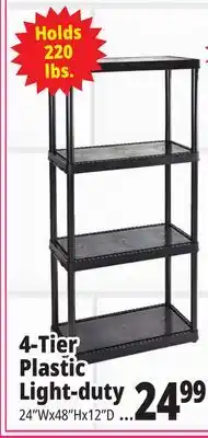 Ocean State Job Lot Maxit 4-Tier Plastic Shelving Unit 48 offer