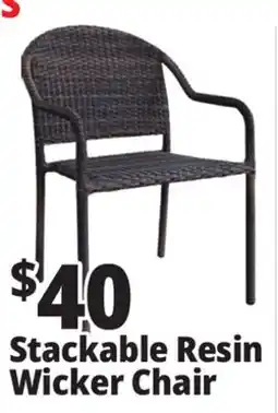 Ocean State Job Lot Outdoor Living Accents Resin Wicker Stacking Chair offer
