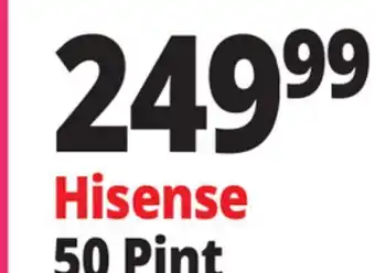 Ocean State Job Lot Hisense Energy Star 50 Pint 2-Speed Dehumidifier White offer