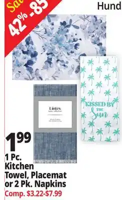 Ocean State Job Lot 1 Pc. Kitchen Towel, Placemat or 2 Pk. Napkins offer