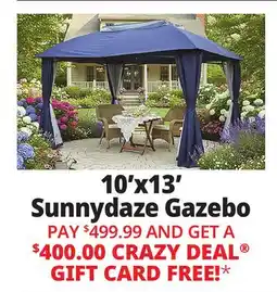 Ocean State Job Lot Sunnydaze 12.6' x 9.1' Soft Top Patio Gazebo with Screens and Privacy Walls Blue offer