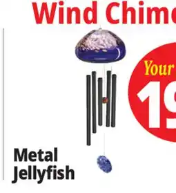 Ocean State Job Lot Ceramic Glass & Metal Jellyfish Windchime offer