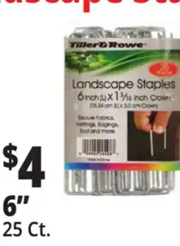 Ocean State Job Lot Tiller & Rowe 6 Landscape Staples 25 Count offer