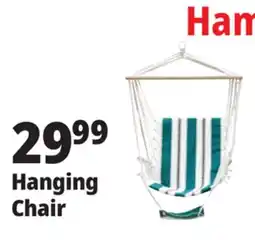 Ocean State Job Lot Outdoor Living Hanging Chair with Arm & Foot Rest offer