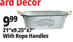 Ocean State Job Lot Galvanized Steel Garden Trough with Rope Handles 21 x 9.25 offer