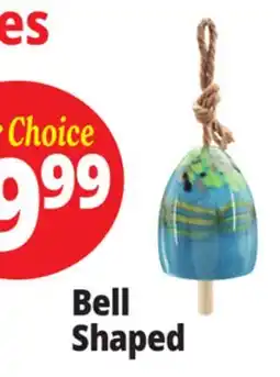 Ocean State Job Lot Glass Bell Windchime Blue offer