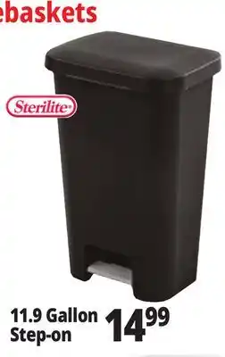 Ocean State Job Lot Sterilite Step-On Black Wastebasket 11.9 Gal offer
