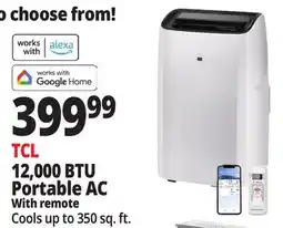 Ocean State Job Lot TCL 12 000 BTU (8 350 DOE) Smart Portable Air Conditioner offer