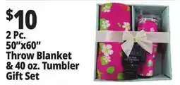 Ocean State Job Lot 50x60 Throw Blanket & 40 oz. Tumbler Gift Set offer