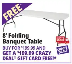 Ocean State Job Lot Enduro 6' Folding Banquet Table offer