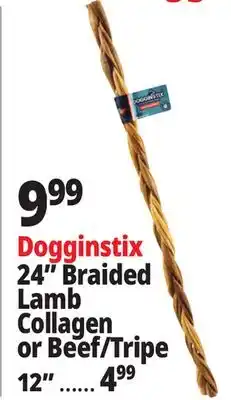 Ocean State Job Lot Dogginstix 24 Braided Lamb Collagen or Beef/Tripe offer