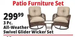 Ocean State Job Lot 3-Piece Swivel Rocking Wicker Set offer