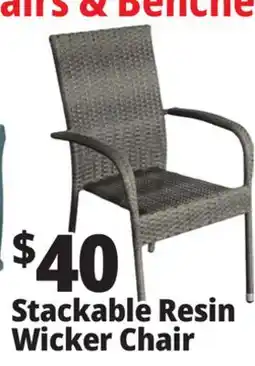 Ocean State Job Lot Resin Wicker Stacking Patio Chair Gray offer