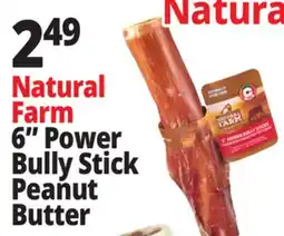 Ocean State Job Lot Natural Farm 6 Power Bully Stick Peanut Butter offer