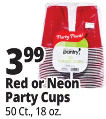 Ocean State Job Lot Red or Neon Party Cups offer
