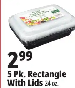 Ocean State Job Lot Food Storage 32 oz Rectangle Containers with Lids 5 Count offer
