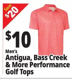 Ocean State Job Lot Men's Antigua, Bass Creek & More Performance Golf Tops offer