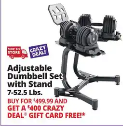 Ocean State Job Lot Echelon Adjustable Dumbbells Set with Stand 7-52.5 lbs offer