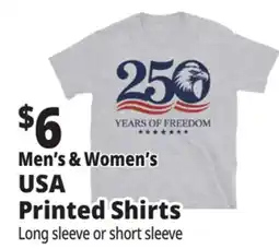 Ocean State Job Lot Men's & Women's USA Printed Shirts offer