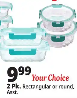 Ocean State Job Lot Home Living Glass Storage Containers With Lid 2pk 21.6 oz./35.1 oz offer