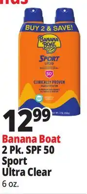 Ocean State Job Lot Banana Boat 2 Pk. SPF 50 Sport Ultra Clear offer
