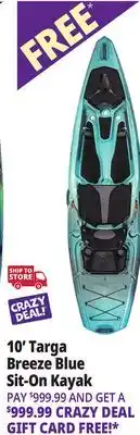 Ocean State Job Lot 10' Targa Breeze Blue Sit-On Kayak offer