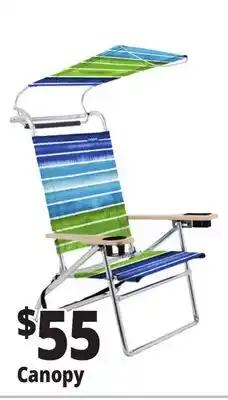 Ocean State Job Lot 4 Position High-Back Beach Chair with Canopy offer
