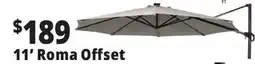Ocean State Job Lot 11' Roma Offset Patio Umbrella with Solar LED Lights Beige offer