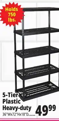 Ocean State Job Lot Maxit 5-Tier Heavy-Duty Plastic Shelving Unit offer